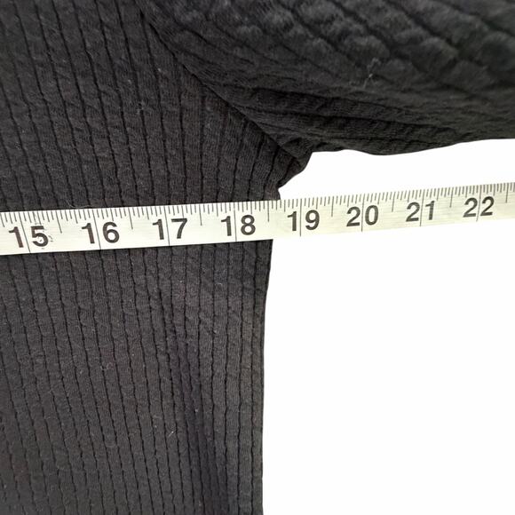 Anthropologie Porridge Joan Bell Sleeved Top Womens M Black Ribbed Boho Chic - Picture 7 of 14